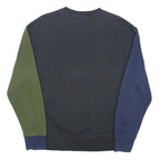 LEVI'S Mens Black Navy & Green Colourblock Crew Neck S Cotton Sweatshirt