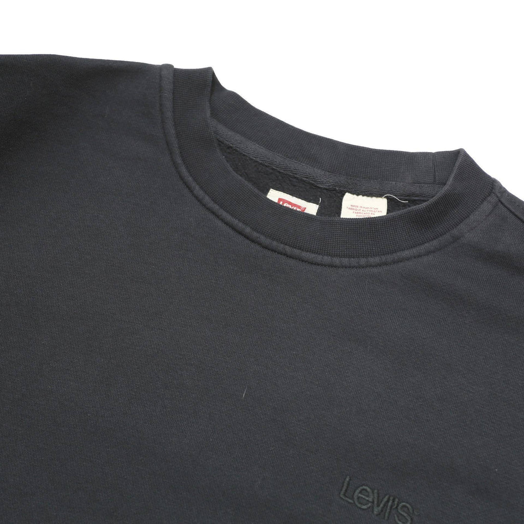 LEVI'S Mens Black Navy & Green Colourblock Crew Neck S Cotton Sweatshirt
