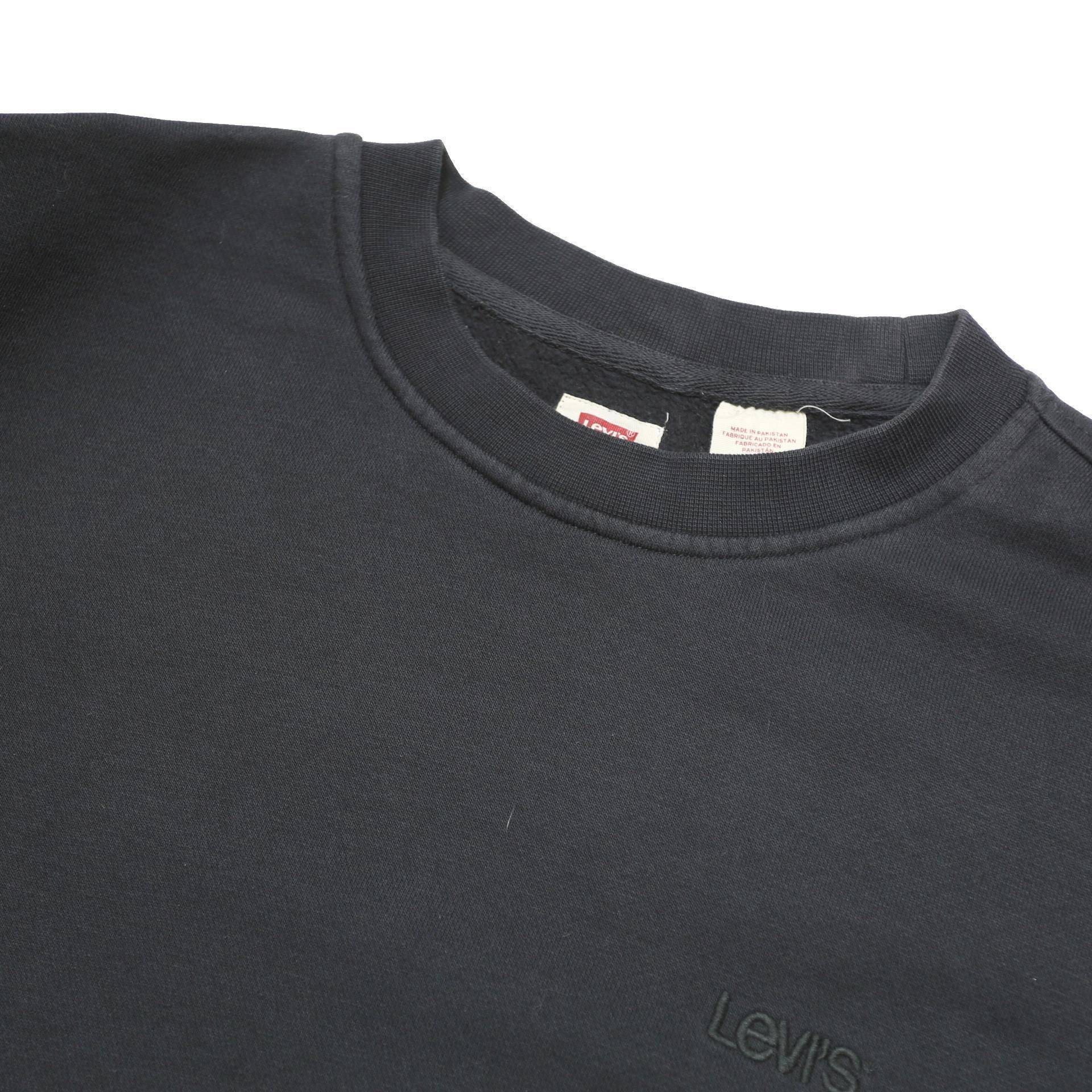LEVI'S Mens Black Navy & Green Colourblock Crew Neck S Cotton Sweatshirt