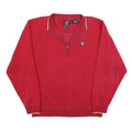 AHEAD Mens Red 1/4 Zip Sweatshirt L Cotton Blend Casual Pullover