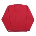 AHEAD Mens Red 1/4 Zip Sweatshirt L Cotton Blend Casual Pullover