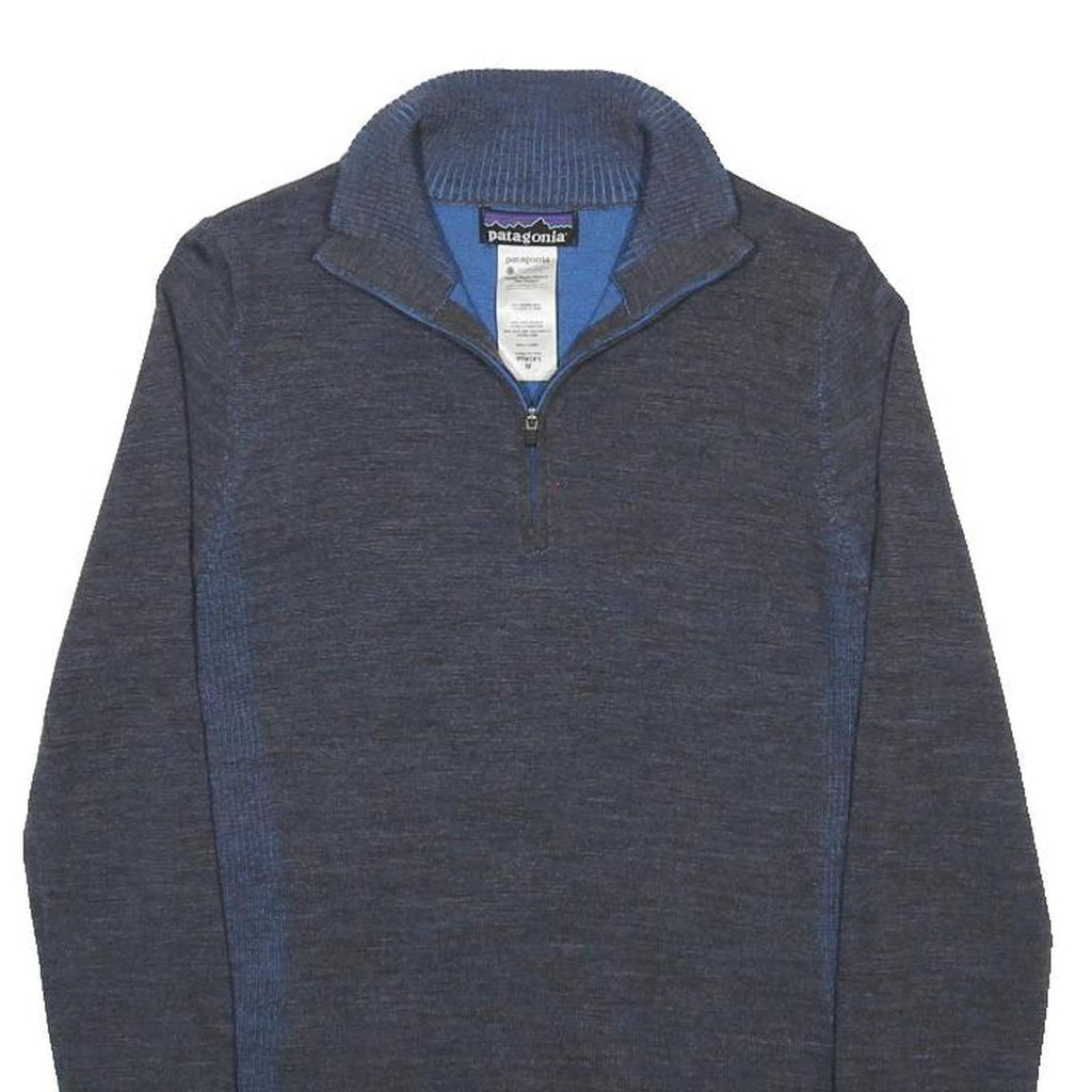 PATAGONIA Womens Blue Jumper Pullover Plain Round Neck Tight Knit M Wool Winter