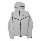 NIKE Mens Grey & Black Pullover Regular Fit S Cotton Blend Zip Hoodie With