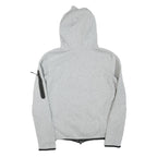 NIKE Mens Grey & Black Pullover Regular Fit S Cotton Blend Zip Hoodie With