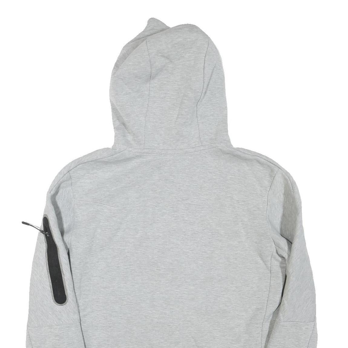 NIKE Mens Grey & Black Pullover Regular Fit S Cotton Blend Zip Hoodie With