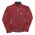 JACK WOLFSKIN Womens Maroon Softshell Jacket UK 10 Polyester Blend Outdoor Zip