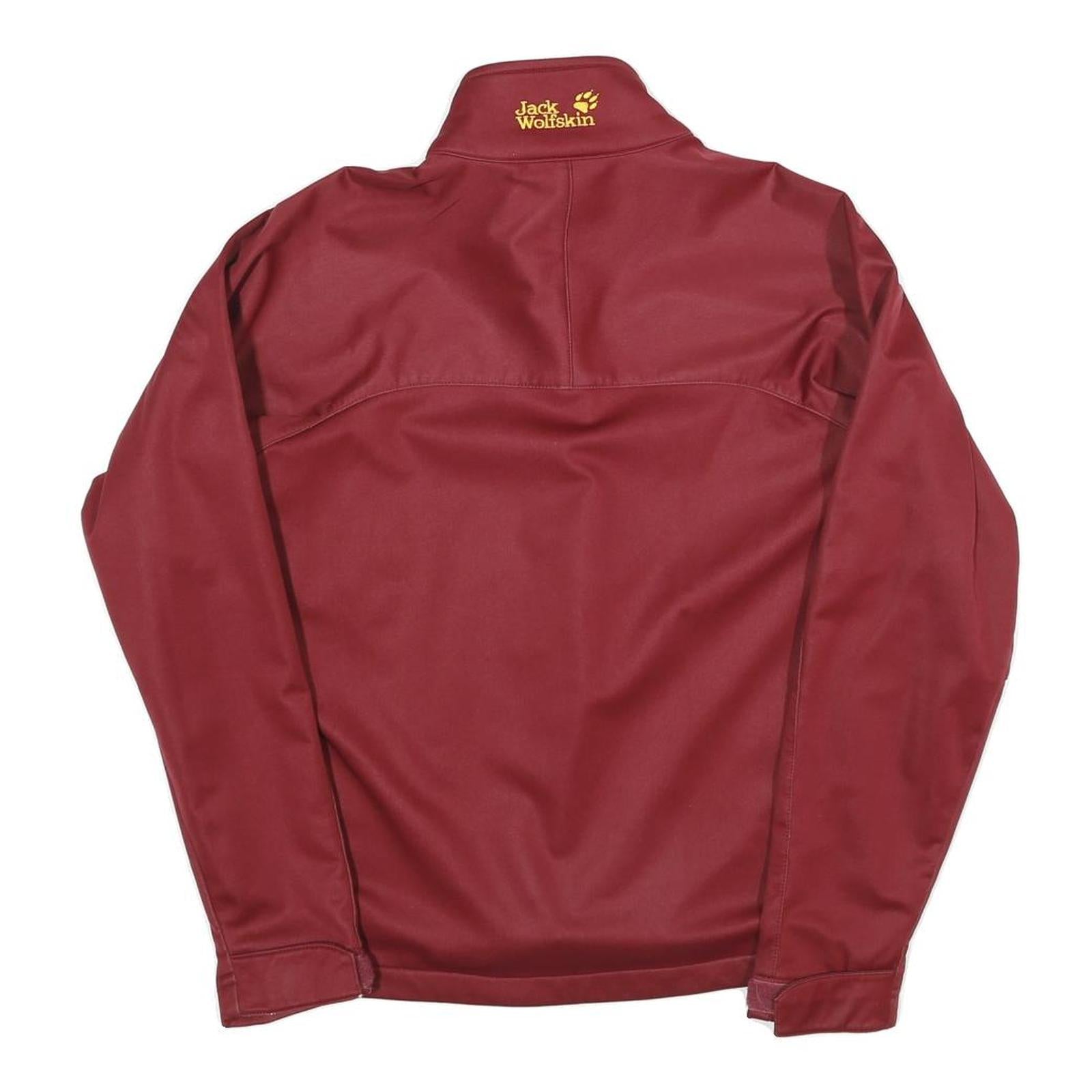 JACK WOLFSKIN Womens Maroon Softshell Jacket UK 10 Polyester Blend Outdoor Zip