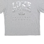 LOVE MOSCHINO Womens Grey Silver Logo Short Sleeve Crew Neck T-Shirt UK 8