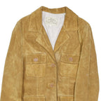 VERA PELLE Womens Beige Suede Button Jacket S Soft Leather Classic Style