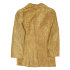 VERA PELLE Womens Beige Suede Button Jacket S Soft Leather Classic Style