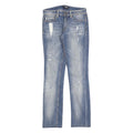 JUST CAVALLI Womens Jeans Blue Slim Straight Denim Light W29 L32 Distressed