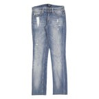 JUST CAVALLI Womens Jeans Blue Slim Straight Denim Light W29 L32 Distressed