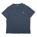 POLO RALPH LAUREN Mens Blue V-Neck T-Shirt XL Cotton Classic Crew Neck