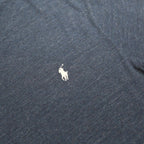 POLO RALPH LAUREN Mens Blue V-Neck T-Shirt XL Cotton Classic Crew Neck