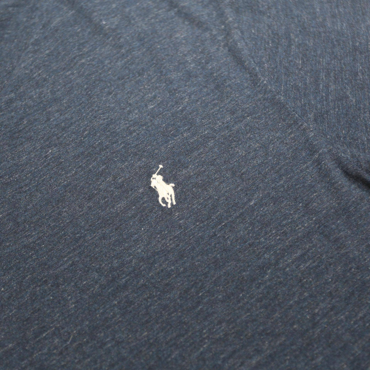 POLO RALPH LAUREN Mens Blue V-Neck T-Shirt XL Cotton Classic Crew Neck