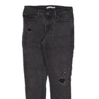 LEVI'S 711 Distressed Womens Jeans Black Slim Skinny W28 L26