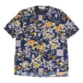 GUY LAROCHE Womens Blue Yellow Floral Printed Short Sleeve Round Neck Top XL