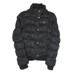 PUMA Womens Black Quilted Jacket S Polyester Blend Zip Casual Sportswear
