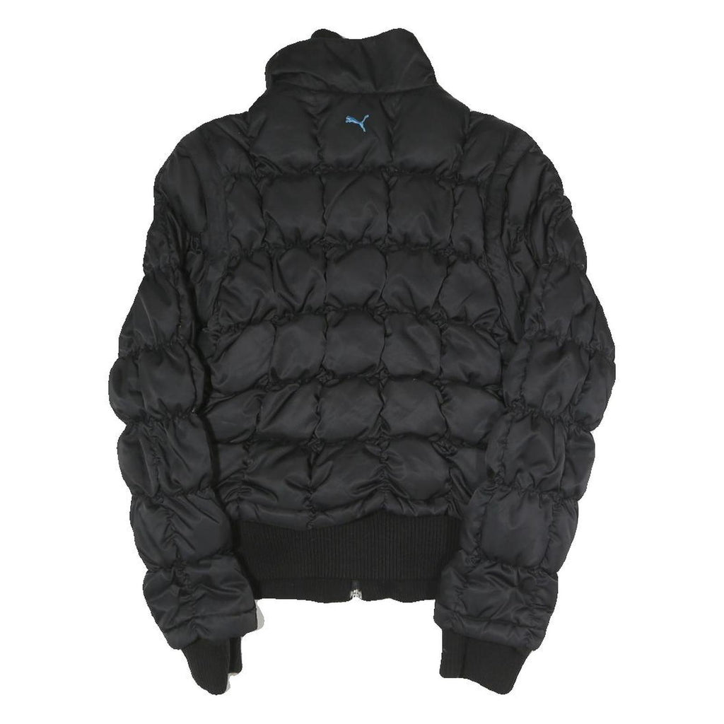 PUMA Womens Black Quilted Jacket S Polyester Blend Zip Casual Sportswear