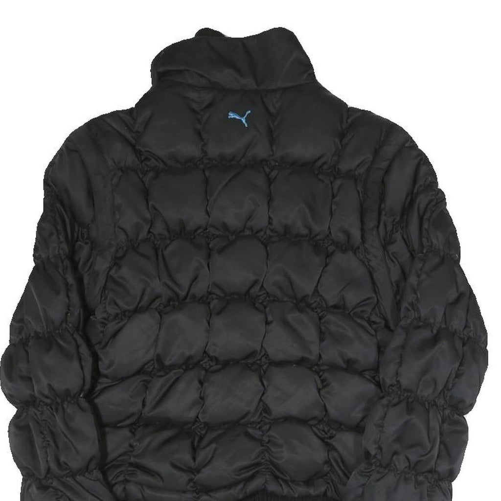 PUMA Womens Black Quilted Jacket S Polyester Blend Zip Casual Sportswear