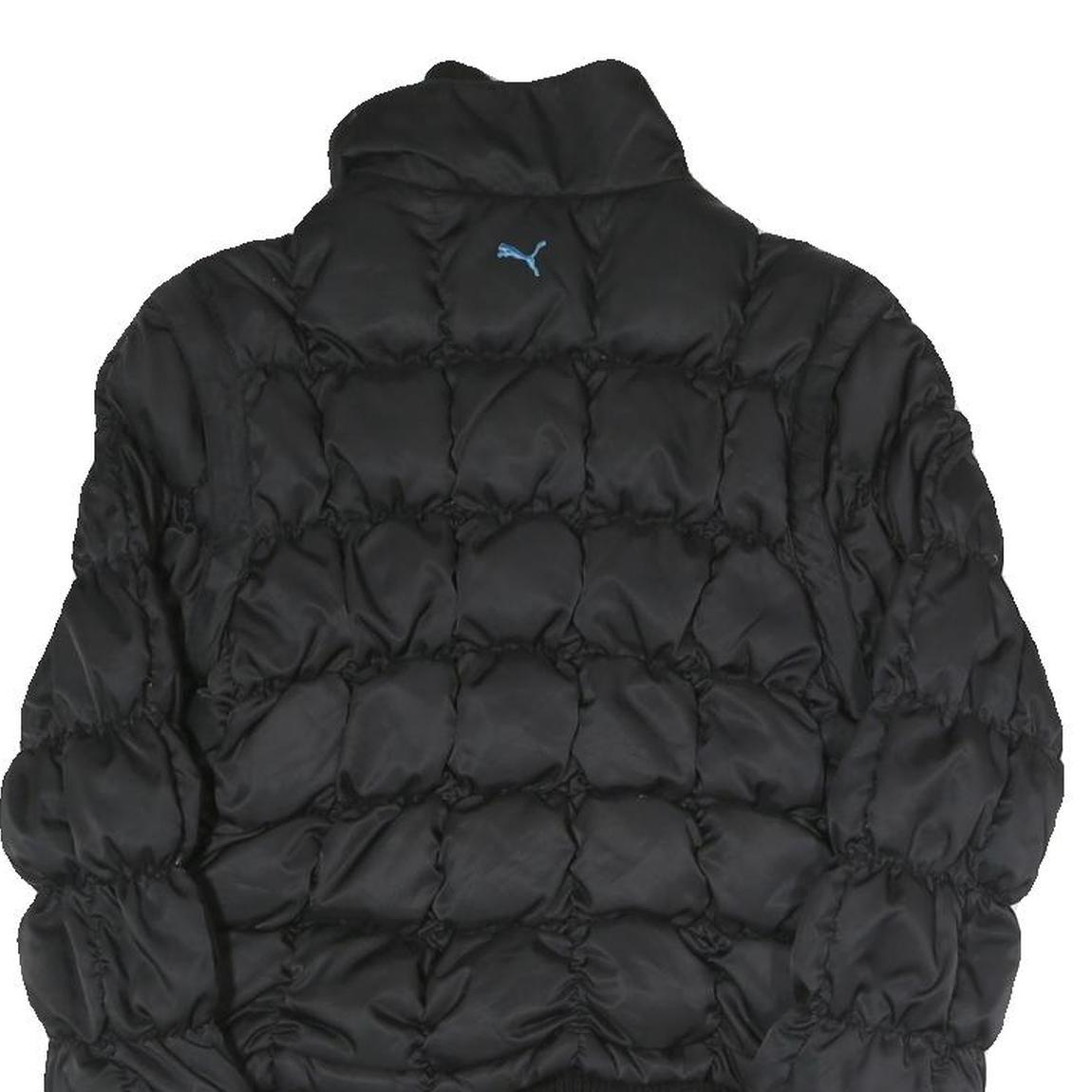 PUMA Womens Black Quilted Jacket S Polyester Blend Zip Casual Sportswear