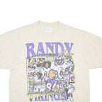 GAME CHANGER Mens Cream Randy Moss Graphic T-Shirt XL Short Sleeve Crew Neck