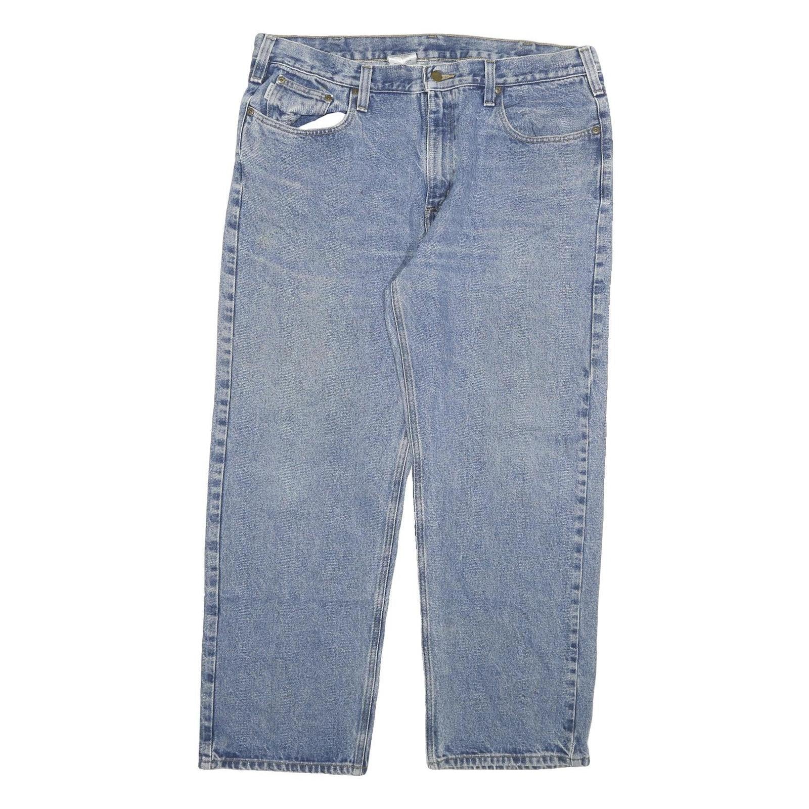 CARHARTT Mens Jeans Blue Relaxed Straight Denim Medium W40 L32 Workwear Casual