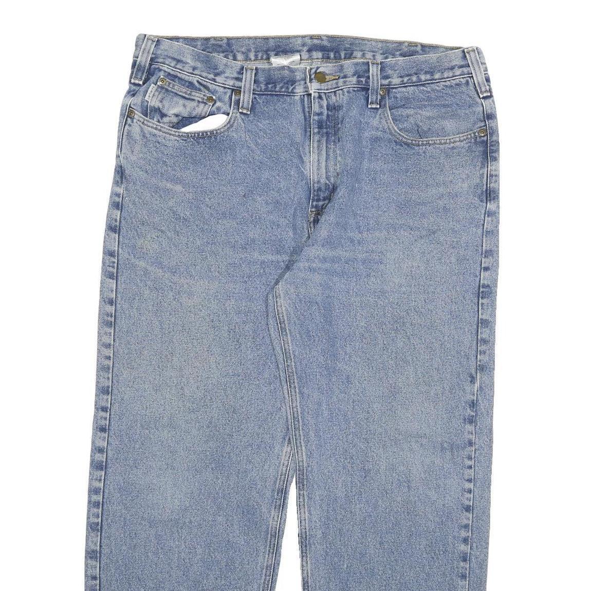 CARHARTT Mens Jeans Blue Relaxed Straight Denim Medium W40 L32 Workwear Casual
