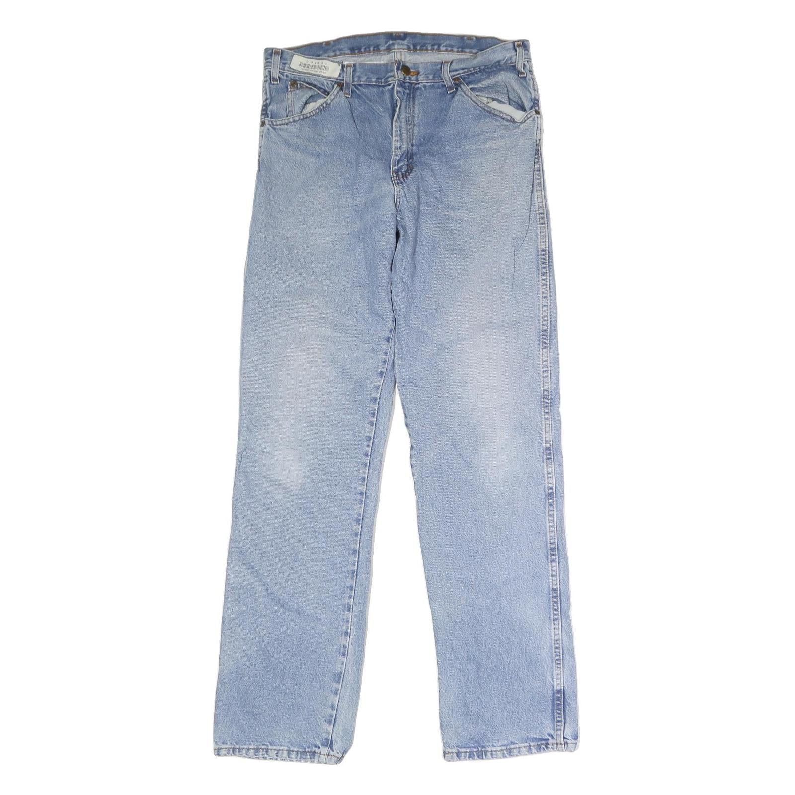 DICKIES Mens Jeans Blue Regular Straight Denim Light W34 L34 Classic Button