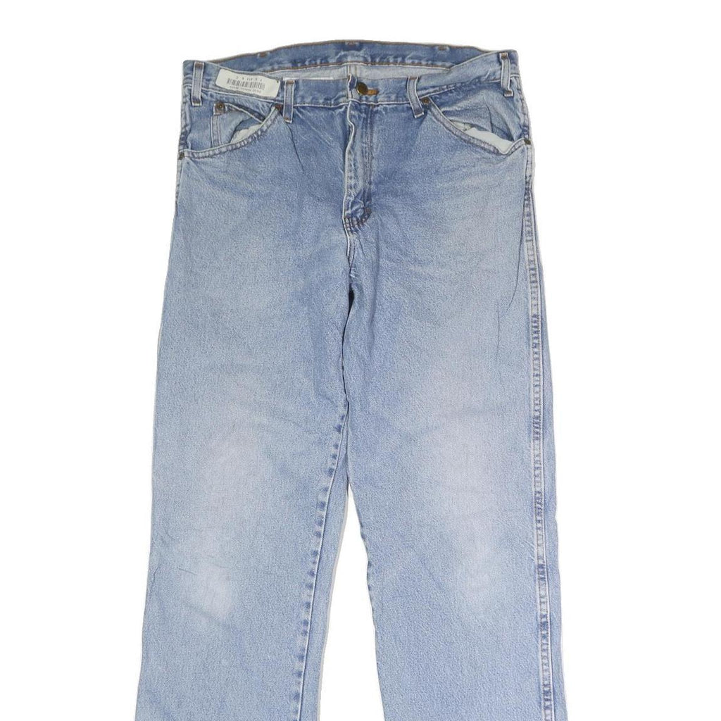 DICKIES Mens Jeans Blue Regular Straight Denim Light W34 L34 Classic Button