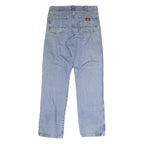 DICKIES Mens Jeans Blue Regular Straight Denim Light W34 L34 Classic Button