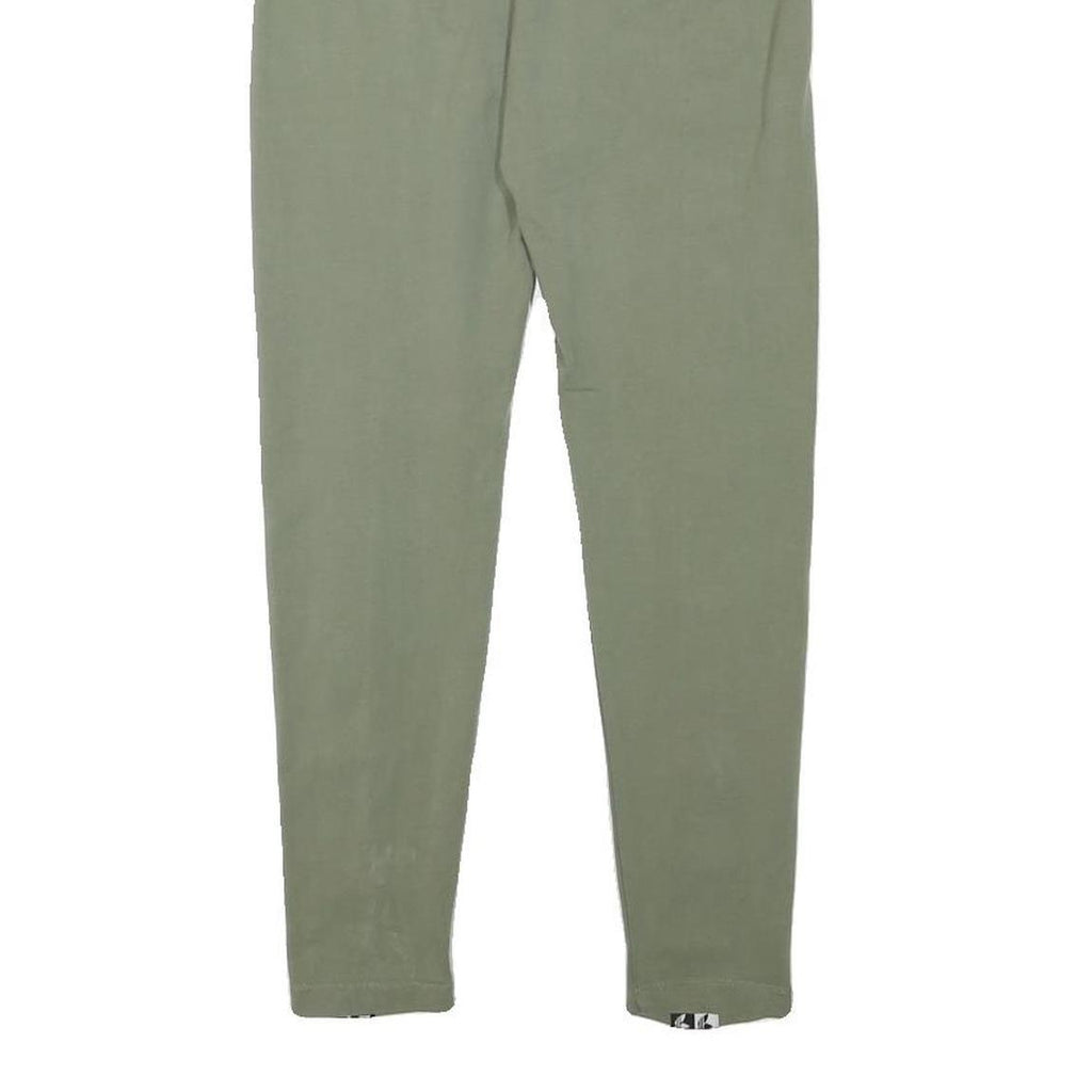 ADIDAS Womens Joggers Green & Black Slim Straight UK 10 W24 L25 Cotton Blend