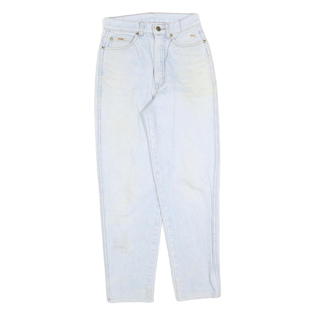PUMA Womens Regular Fit Light Blue Denim Jeans W25 L26 Zip Closure Casual Style