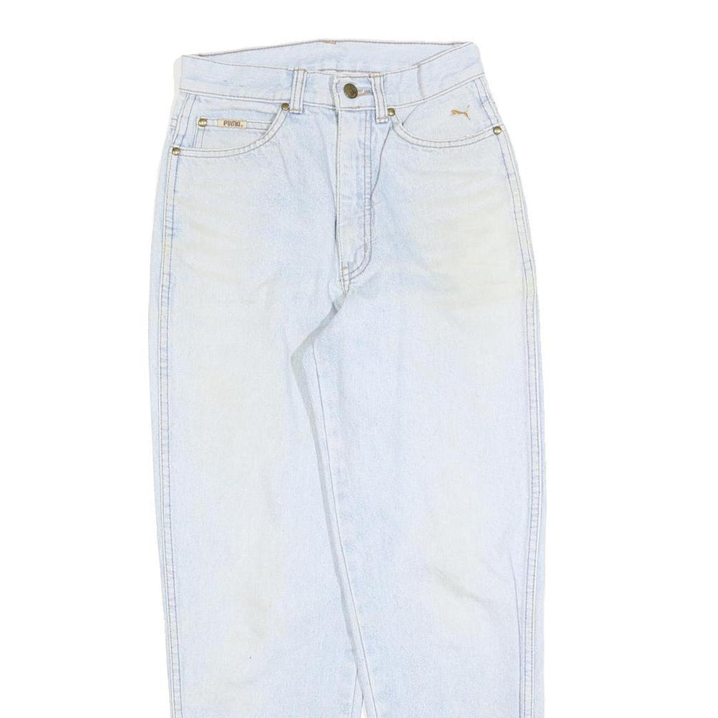 PUMA Womens Regular Fit Light Blue Denim Jeans W25 L26 Zip Closure Casual Style
