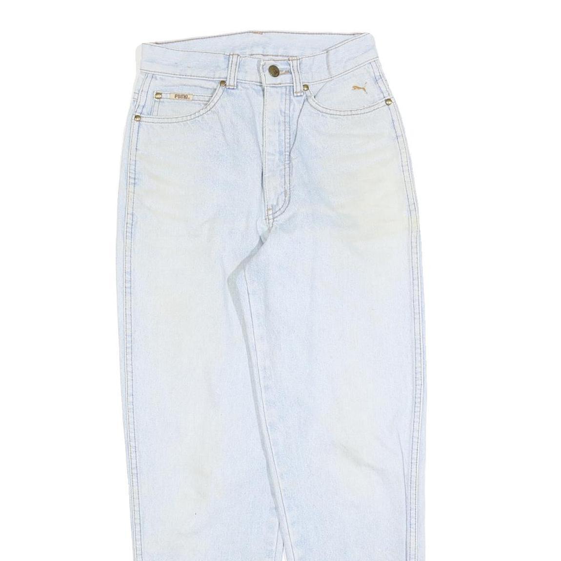 PUMA Womens Regular Fit Light Blue Denim Jeans W25 L26 Zip Closure Casual Style