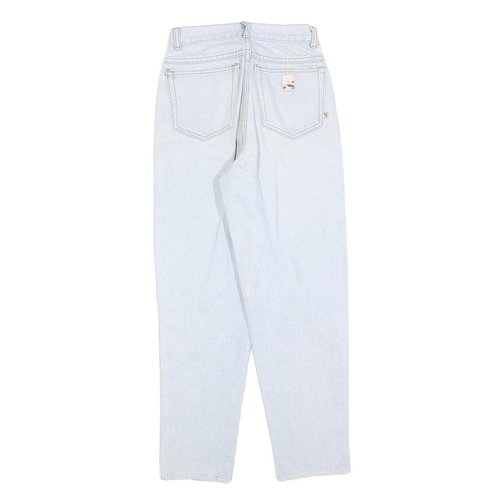 PUMA Womens Regular Fit Light Blue Denim Jeans W25 L26 Zip Closure Casual Style