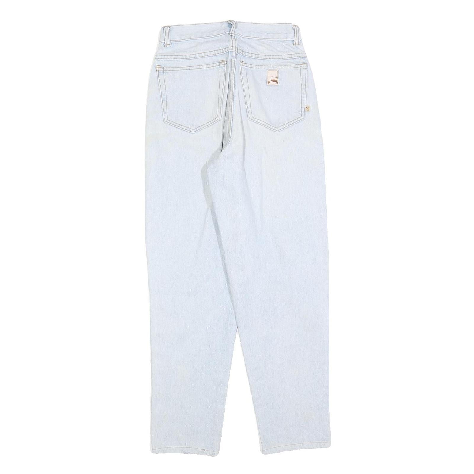 PUMA Womens Regular Fit Light Blue Denim Jeans W25 L26 Zip Closure Casual Style