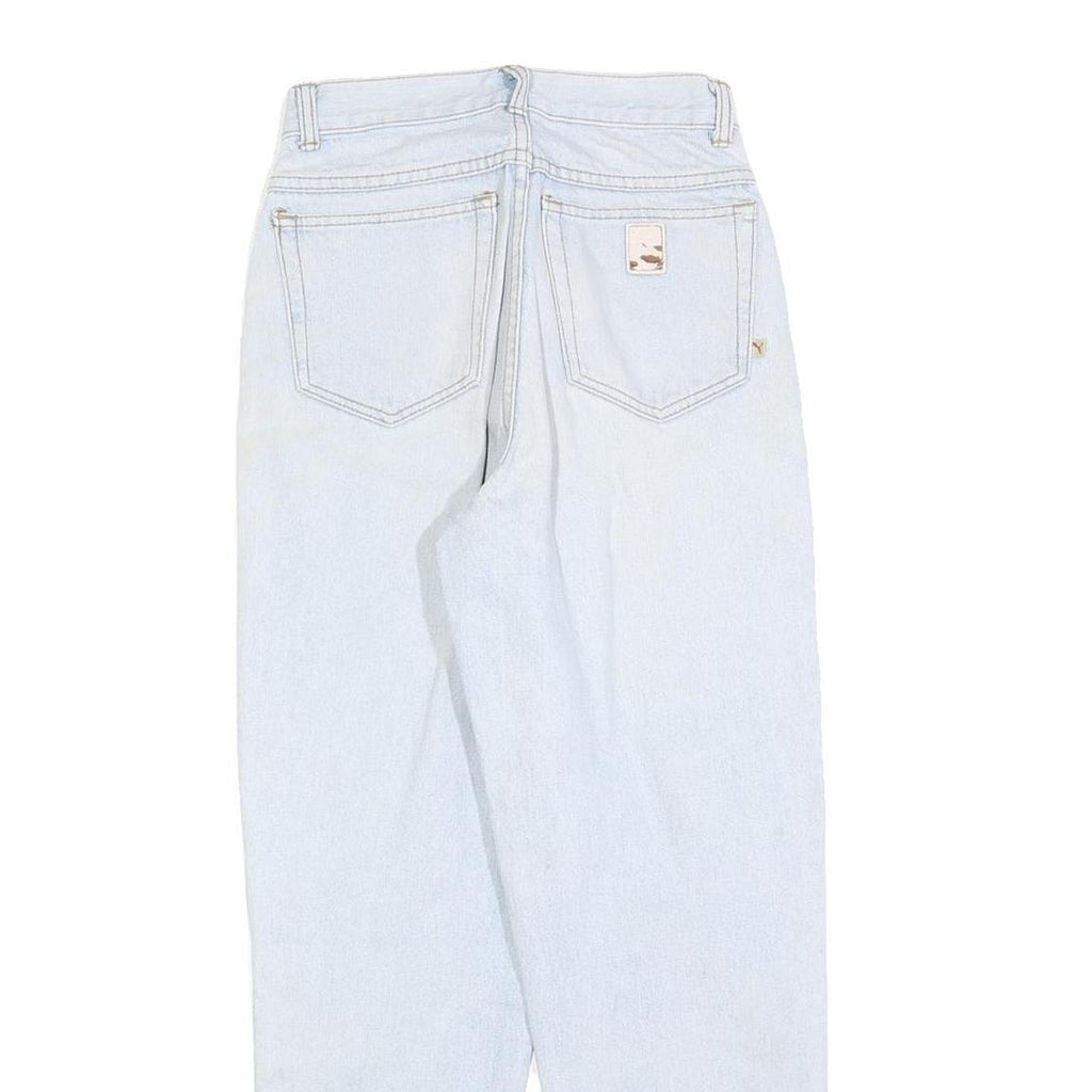 PUMA Womens Regular Fit Light Blue Denim Jeans W25 L26 Zip Closure Casual Style
