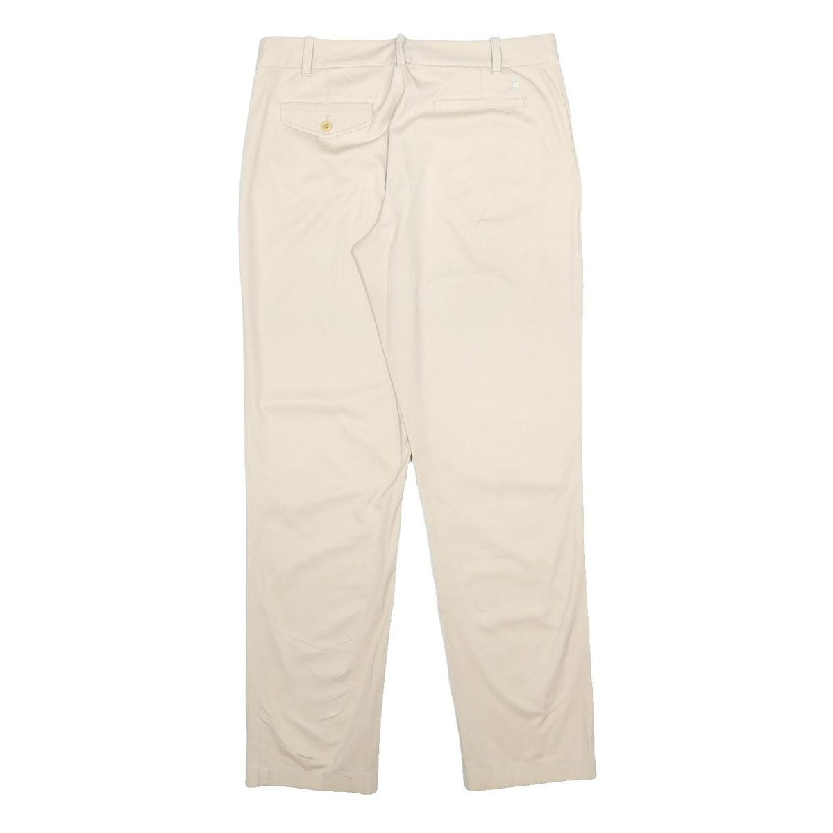 POLO RALPH LAUREN Womens Cotton Blend Beige Regular Fit Straight Trousers W32
