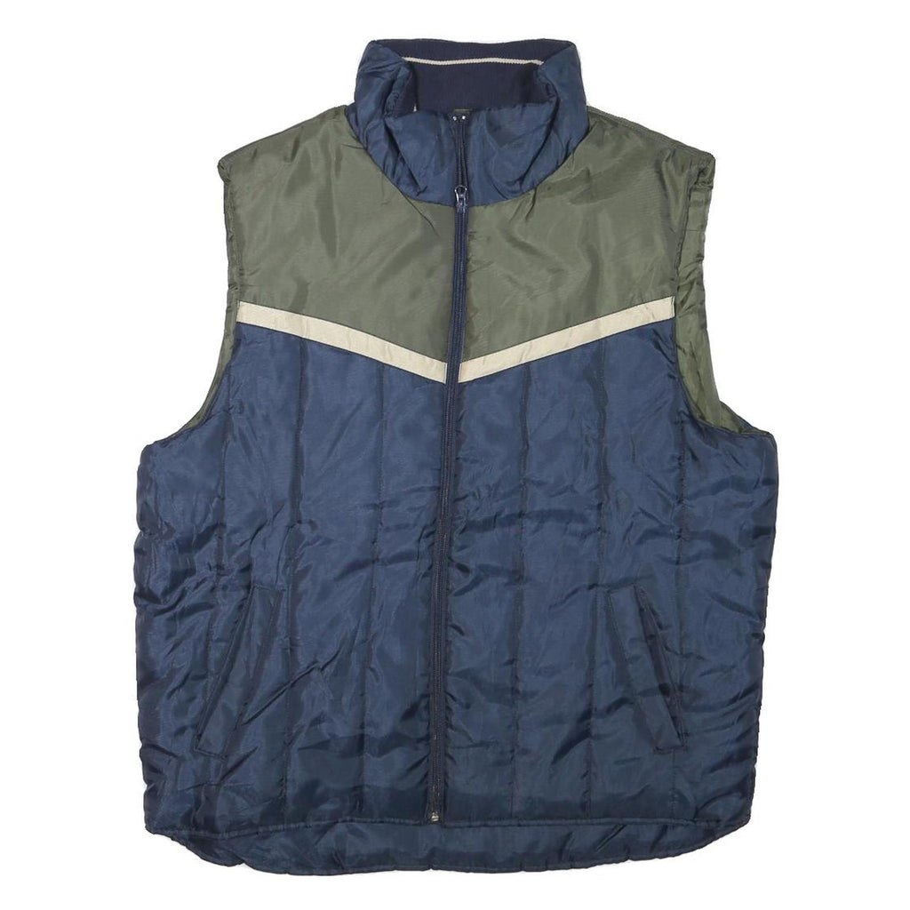 ARIZONA JEAN COMPANY Mens Blue & Green Jacket XL Polyester Blend Plain Zip Vest