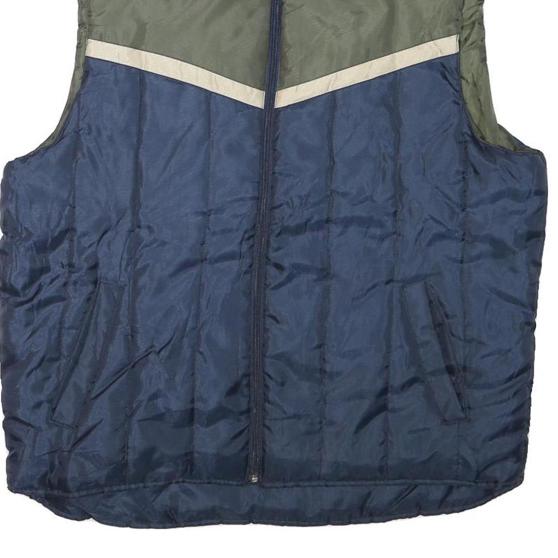 ARIZONA JEAN COMPANY Mens Blue & Green Jacket XL Polyester Blend Plain Zip Vest