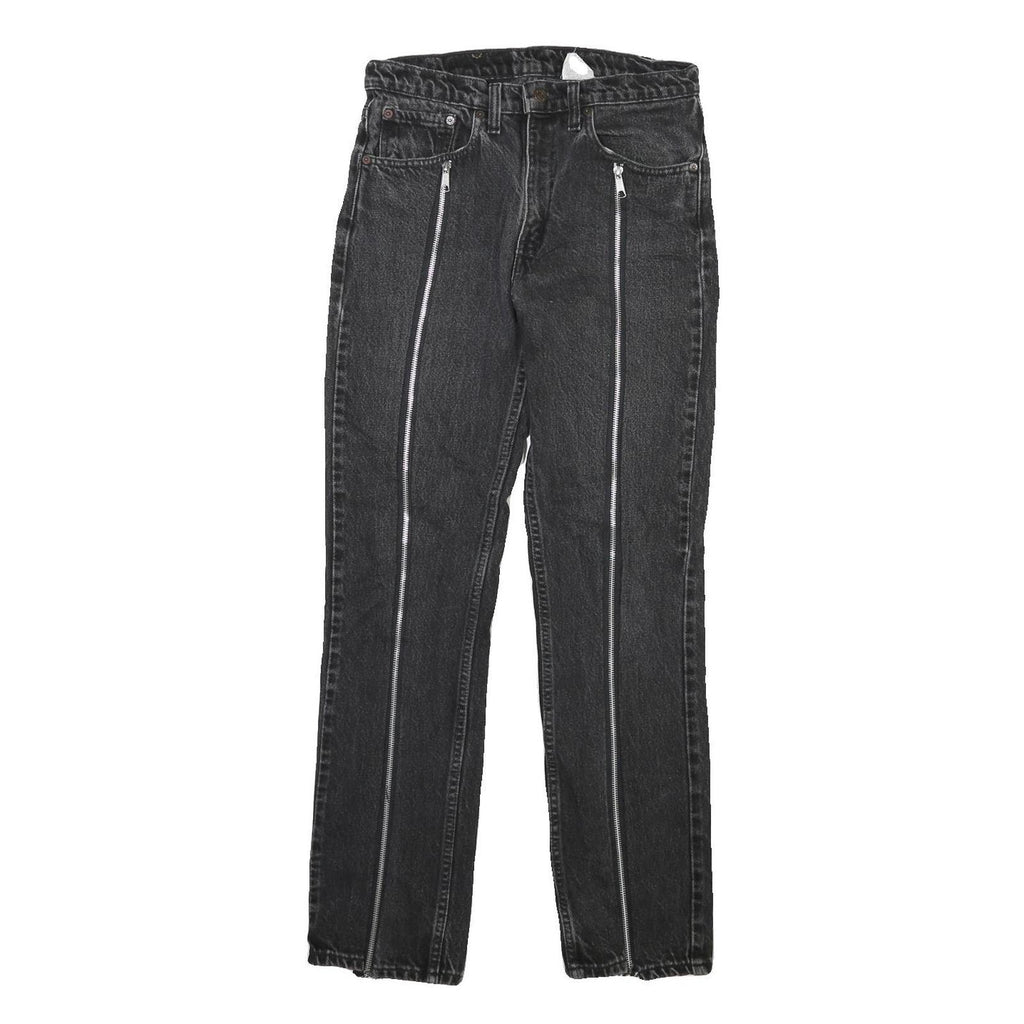 LEVI'S Mens Black Regular Straight Denim Jeans W31 L32 Zip Cotton Blend