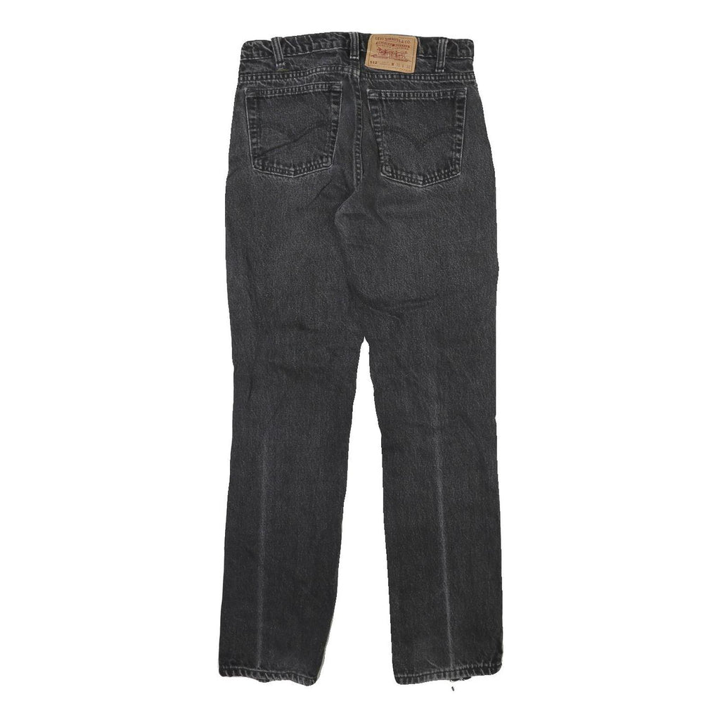 LEVI'S Mens Black Regular Straight Denim Jeans W31 L32 Zip Cotton Blend