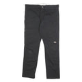 DICKIES Mens Cotton Blend Black Slim Straight Trousers W32 L30 Workwear