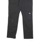 DICKIES Mens Cotton Blend Black Slim Straight Trousers W32 L30 Workwear