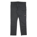 DICKIES Mens Cotton Blend Black Slim Straight Trousers W32 L30 Workwear