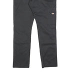 DICKIES Mens Cotton Blend Black Slim Straight Trousers W32 L30 Workwear