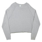 CALVIN KLEIN Womens Grey Plain Cotton Blend Jumper Crew Neck Basic Knit XL