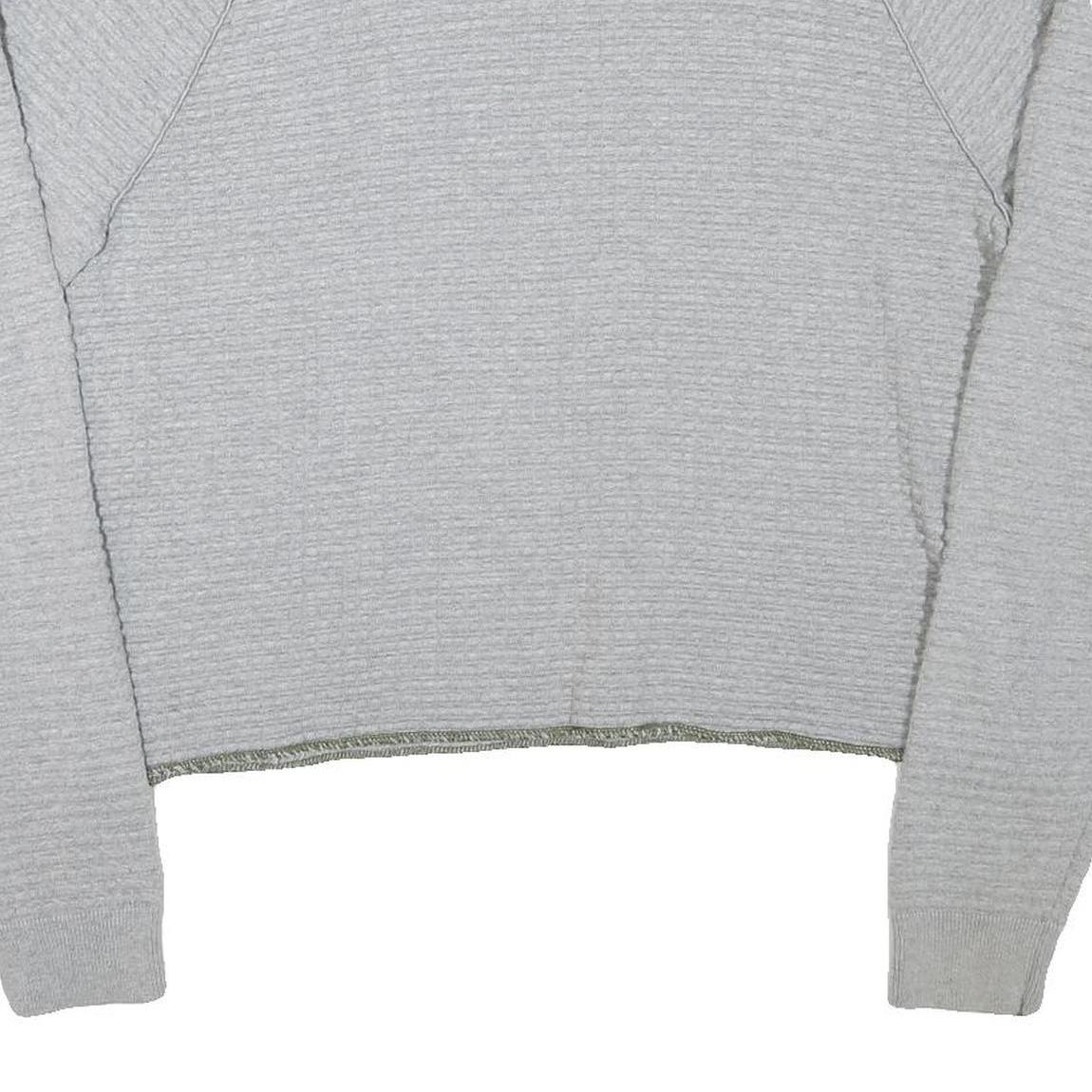 CALVIN KLEIN Womens Grey Plain Cotton Blend Jumper Crew Neck Basic Knit XL
