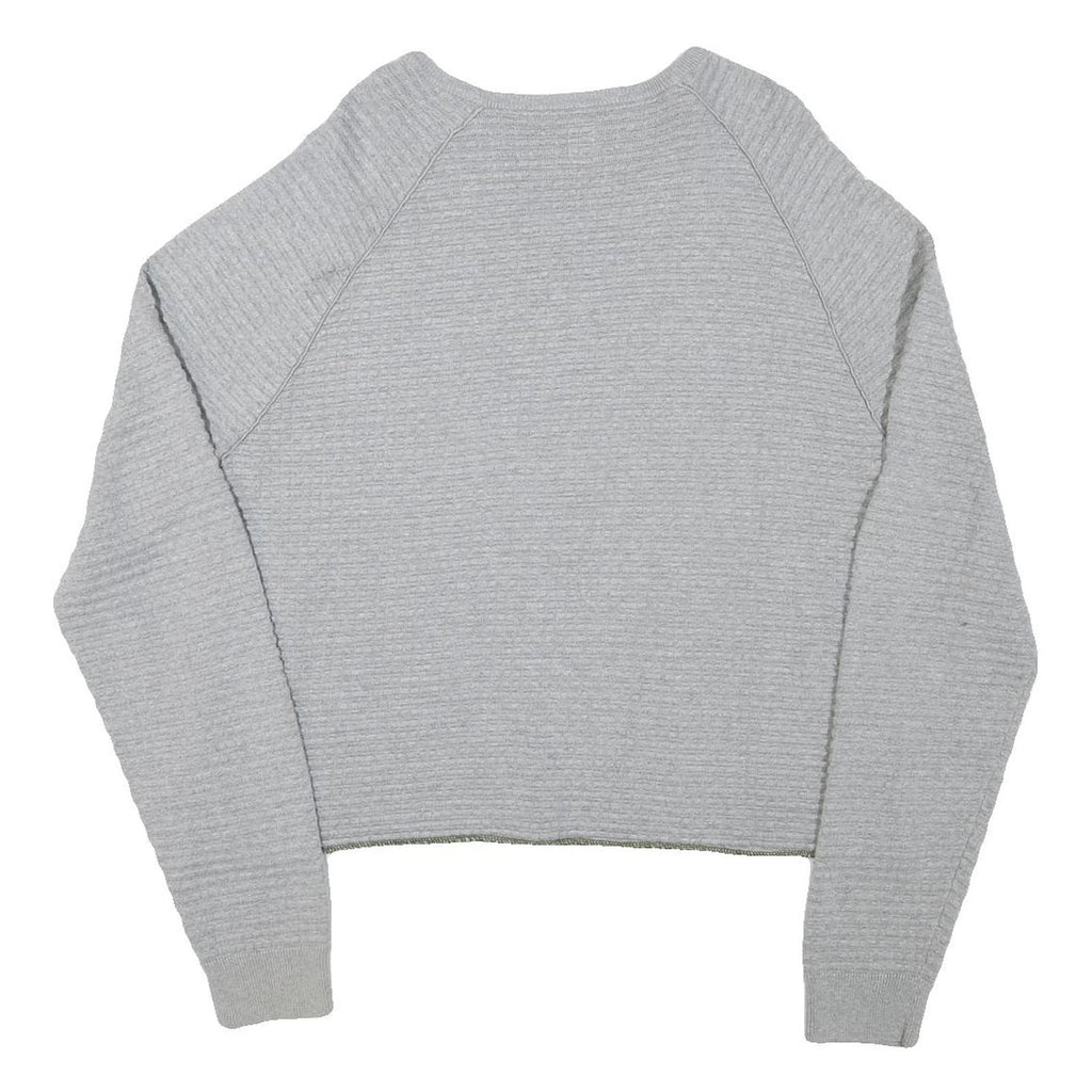 CALVIN KLEIN Womens Grey Plain Cotton Blend Jumper Crew Neck Basic Knit XL